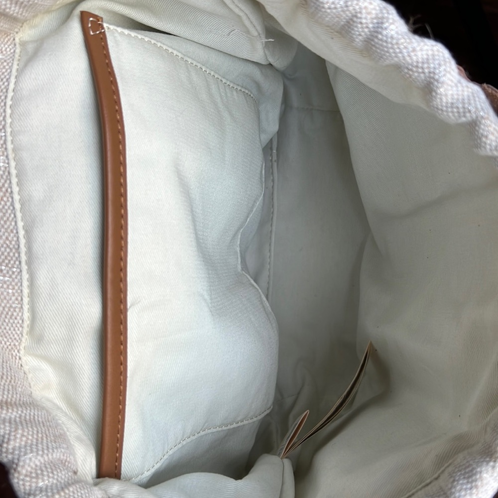 Ted Baker Tan Leather Floral Cutout Crossbody with White Canvas - Picture 3 of 14